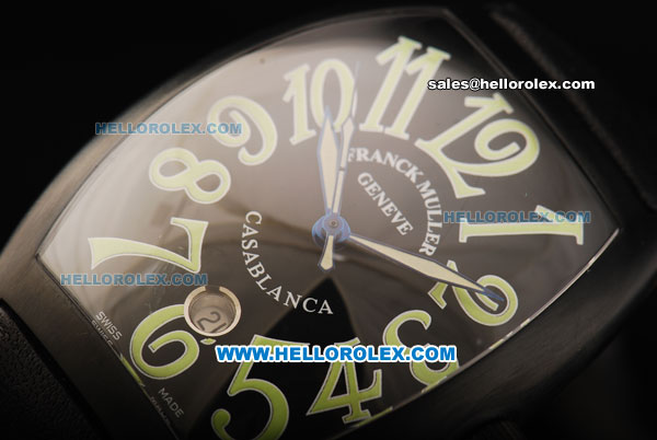 Franck Muller Casablanca Swiss ETA 2824 Automatic Movement PVD Case with Black Dial and Green Arabic Numerals - Click Image to Close